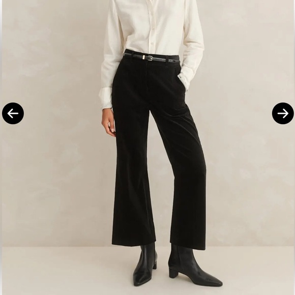 ME+EM Fine Cord Kick Flare Crop Pants - Picture 1 of 10